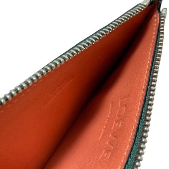 LOEWE - Coral Light Blue Blue Leather Coin Case - Picture 3 of 5